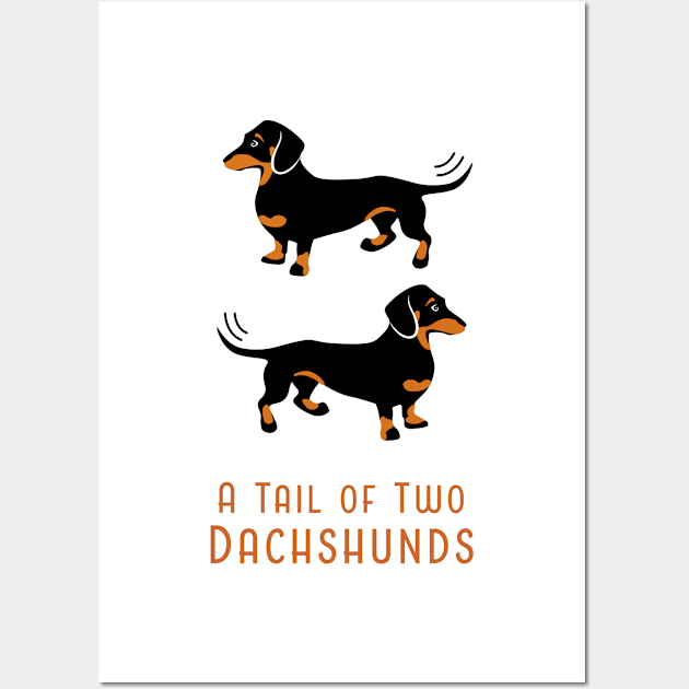 A Tail of Two Dachshunds Wall Art by AntiqueImages